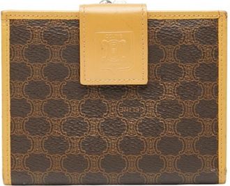 Celine Beige Brown Pvc Leather Wallet (Bi-Fold) (Pre-Owned)