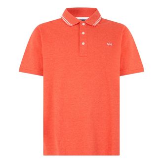 Paul & Shark Short-sleeved Polo - male - Paul & Shark - Polo Shirts - Orange - 2XL - Tops