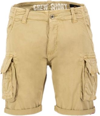 Alpha Industries Uomo, Pantaloncini, Beige, W33, new