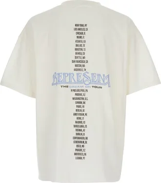 Represent Mens T-Shirt With Graphic Print, White Cotton T-Shirts And Polos