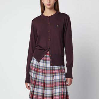 Vivienne Westwood Cardigan con logo Orb marrone scuro