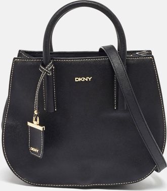 DKNY Dkny Black Saffiano Leather Totes Bag