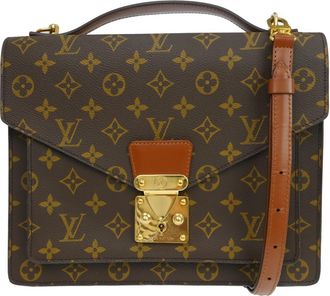 Louis Vuitton Monceau Handbag Monogram Canvas Brown Canvas Handbag (Pre-Owned)