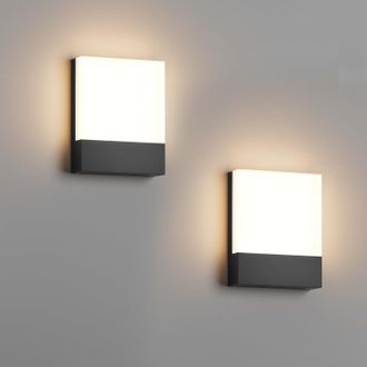 OEM Aplique De Pared Led Moderno Para Exteriores, 18 W 3000 K, Apto Para Porches Y Patios, Aplique De Pared Exterior Con Cable, Aplique De Pared Cuadrado 