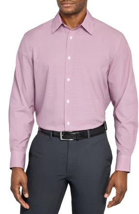 W.R.K Regular Fit Red Micro Houndstooth Performance Dress Shirt in Maroon at Nordstrom, Size 17.5 - R