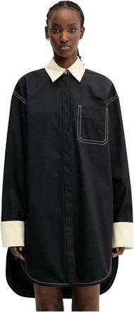 Sportmax Myovid 2 Shirt - Dames - Shirt Kleedjes - Zwart - M - Katoen - Kleedjes