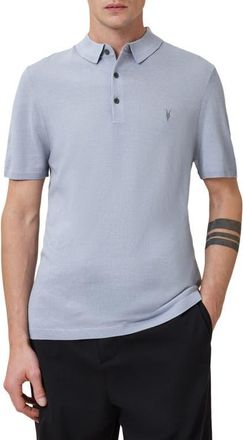AllSaints Mode Merino Wool Polo in Willow Blue at Nordstrom, Size Small