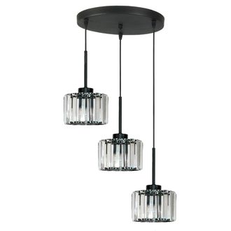 OEM L&aacute;mpara De Techo Colgante Negra Con Pantalla De Cristal Omena 14-952