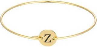 Adornia Tarnish Resistant 18K Gold Plated Initial Bangle Bracelet in Gold-Z at Nordstrom Rack