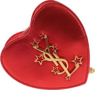 Saint Laurent Ysl Line Red Leather Clutch Bag (Pre-Owned)