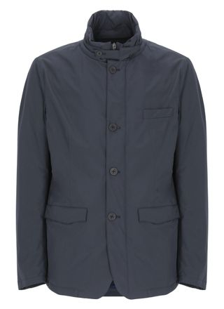 Herno Blue Removable Bib High Neck Down Jacket