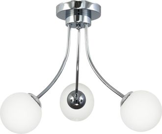 OEM L&aacute;mpara De Techo, Plaf&oacute;n, Ara&ntilde;a, Cromo, Pantalla De Cristal, Bola Blanca, Kik 13-542