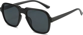 Generic Large Frame Outdoor Men Sunglasses Vacation Women Shopping Commuter Sun Glasses(Black)