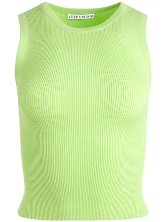 Alice & Olivia Tonita ribbed tank top - Green