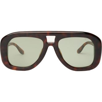 DEZI Pusha 55mm Shield Sunglasses in Green at Nordstrom