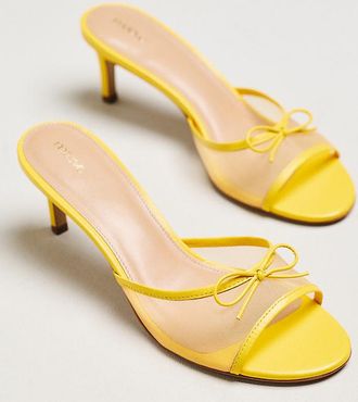 Maeve Mesh Bow Mule Heels