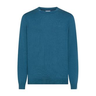 Sun 68 Round-neck Knitwear, male, Blue, Size: 2XL K36101 Crew-neck Sweater