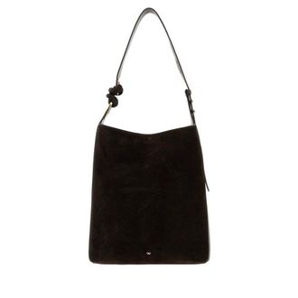 Anya Hindmarch Brown Suede Ringo Bucket Bag Truffle Borse A Secchiello