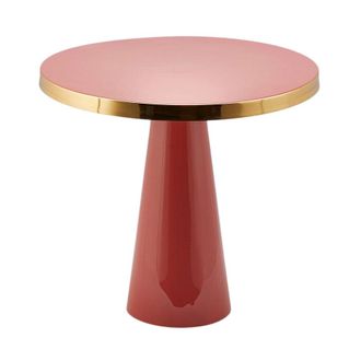 Schubiger M&ouml;bel Beistelltisch Emailliert Metall Rosa H: 50 cm