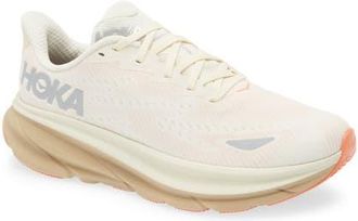 Hoka One One Clifton 9 GTX Shoe in Eggshell /Khaki at Nordstrom, Size 11