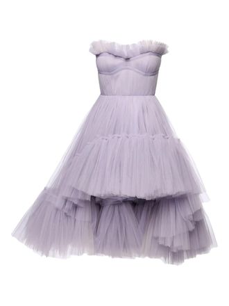 Ana Radu strapless ruffled dress - women - Fabric - S - Purple