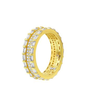 Suzy Levian Suzy Levian Silver Cz Baguette Framed Eternity Ring