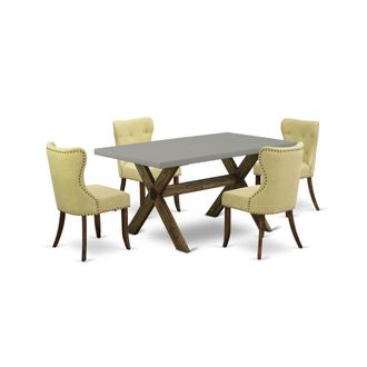 East West Furniture 5-Piece Modern Dining Table Set