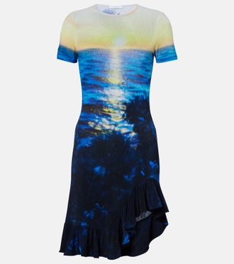 Paco Rabanne Printed ruffled minidress