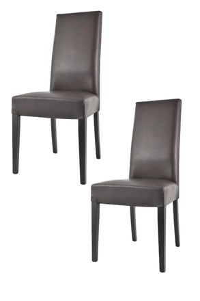 Tommychairs Tommychairs 2 Sillas Glory En Haya, Asiento En Polipiel Marron
