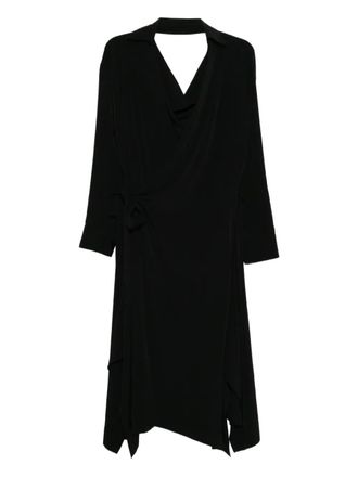 Yohji Yamamoto asymmetric wrap dress - Black