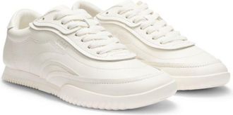 BOSS Embossed-logo trainers in leather