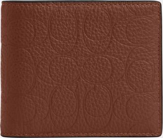 Coach Mens 3-In-1 Wallet In Signature Leather - Dark Brown - One Size