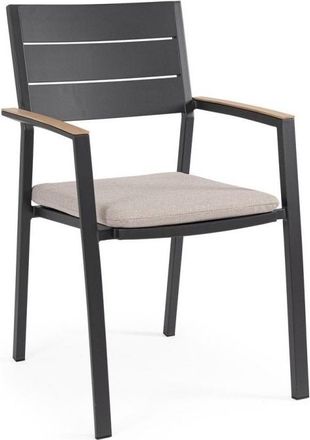BIZZOTTO Stapelbarer Premium Outdoor Stuhl Zelmar mit Armlehnen - Anthrazit