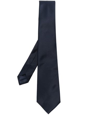 Emporio Armani pointed silk tie - Blue