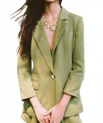 Veronica Beard Mcgowan Linen Dickey Jacket In Cactus