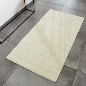 Nazar Rugs Alfombra con arco en relieve de color crema - 80x150