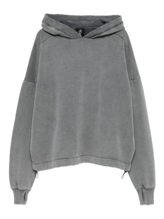 Thom Krom drawstring-hem hoodie - Grey