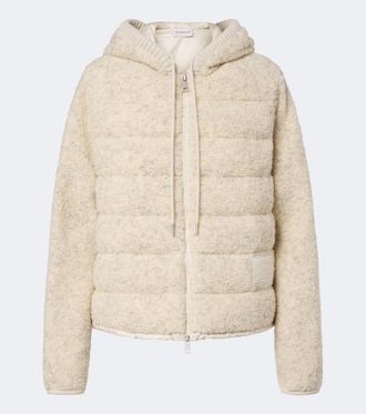 Moncler Hooded boucl&eacute; down jacket