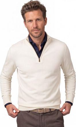 Blue industry trui creme half zip