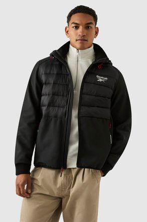 Reebok Mens Mixed Media Jacket - Black - Size X-Large