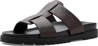 Calvin Klein Rolinde Mens Sandals Dark Brown : 13 M, Faux Leather