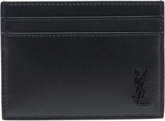 Saint Laurent Cassandre-plaque Leather Card Holder