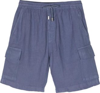 Vilebrequin drawstring linen cargo shorts - men - Linen/Flax - S - Blue