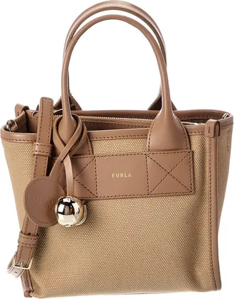 Furla Divide Leather-Trim Crossbody