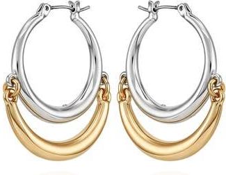 Vince Camuto Two Tone Hoop Earrings in Two-Tone at Nordstrom Rack