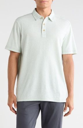 Tommy Bahama Luzia Beach Stripe Cotton Polo in Light Rosemary Heather at Nordstrom, Size Xxx-Large
