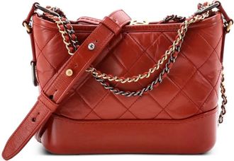 Chanel Borsa passepartout Gabrielle piccola in pelle di vitello trapuntata - Marrone