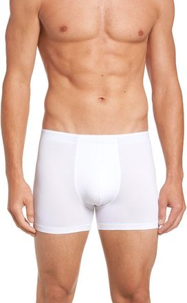 Hanro Cotton Superior Long Leg Boxer Brief in White at Nordstrom, Size X-Large