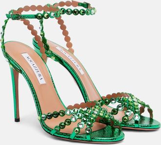 Aquazzura Sandali Tequila in pelle metallizzata