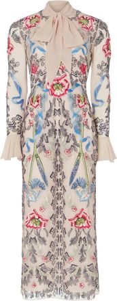 Temperley London Abito midi Bilbao Tie - Rosa